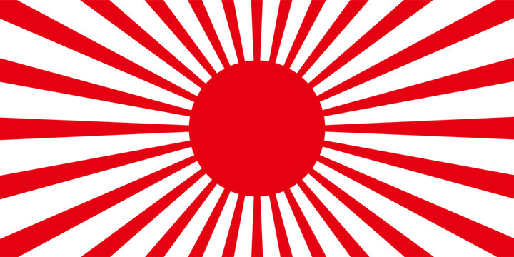 image Japanese imperial navy flag isolated vector design. Abstract japanese flag for decoration design. Sunshine vector background. Vintage sunburst.