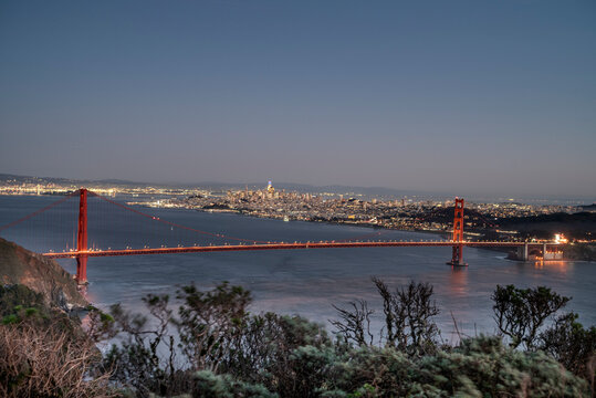 Golden Gate Bridge San Francisco in the evening