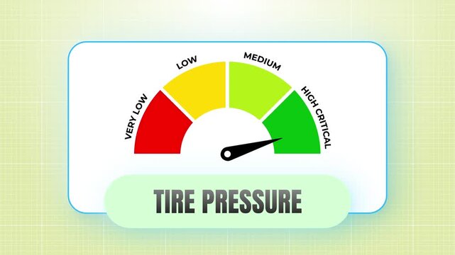 Tire pressure warning dashboard gauge on a smooth polished white stone panel with bright lighting and vibrant colors 4k video