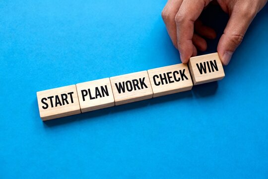 Wooden blocks with motivational words