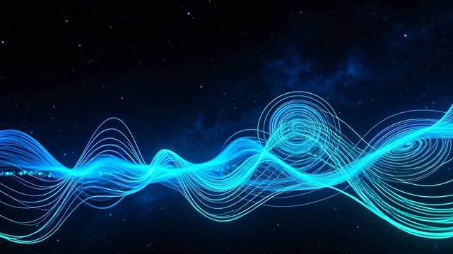 Abstract glowing wave patterns