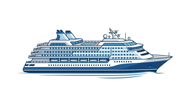 Large passenger cruise ship sailing on the ocean.
