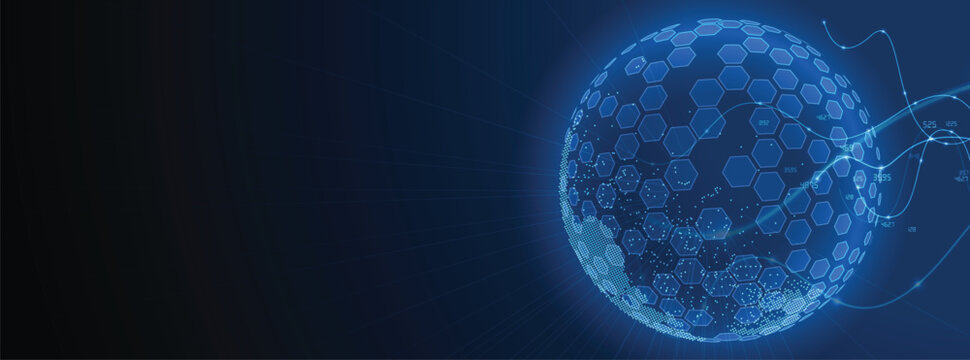 Digital network connection background representing big data, cloud computing, and AI