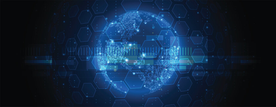 Digital network connection background representing big data, cloud computing, and AI