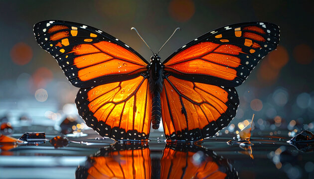 Monarch butterfly close up