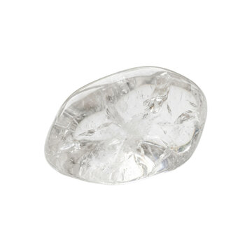Clear quartz crystal nugget, polished stone
