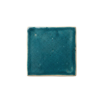 Single teal ceramic tile, square shape