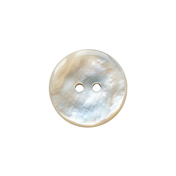Round mother of pearl button with two holes