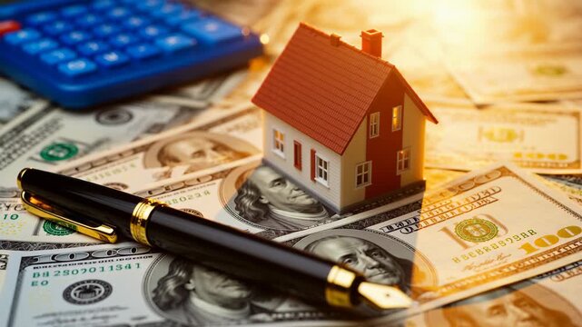 Understanding mortgage rates and house prices with money and calculator on the table