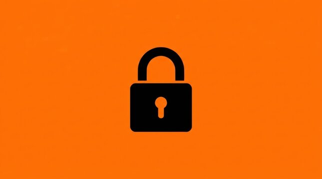 Minimalist Black Padlock Icon