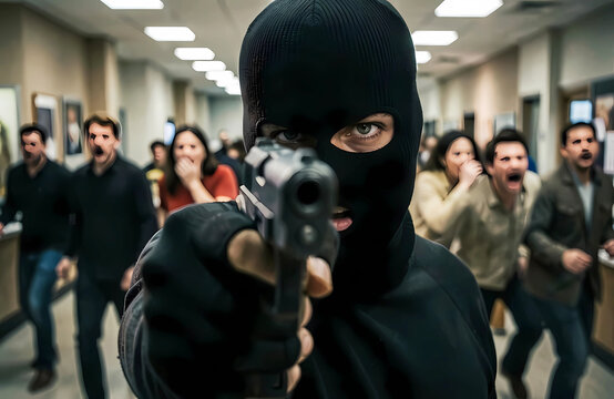 armed man bank robbery