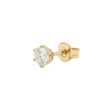Gold diamond stud earring