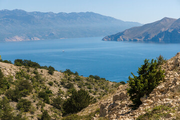Fototapeta premium Rugged Coastal Landscape near Baška Town on Krk Island, Croatia