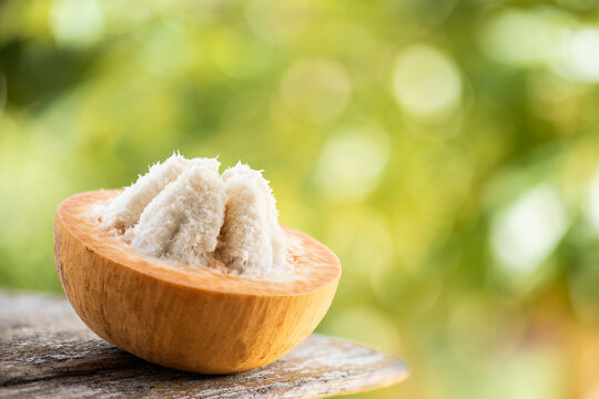 Santol or Sandoricum koetjape (Burm. f.) Merr. fruits on natural background.