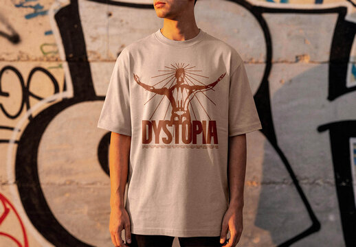 T-shirt Mockup &ndash; Graffiti Wall Apparel Presentation (PSD)