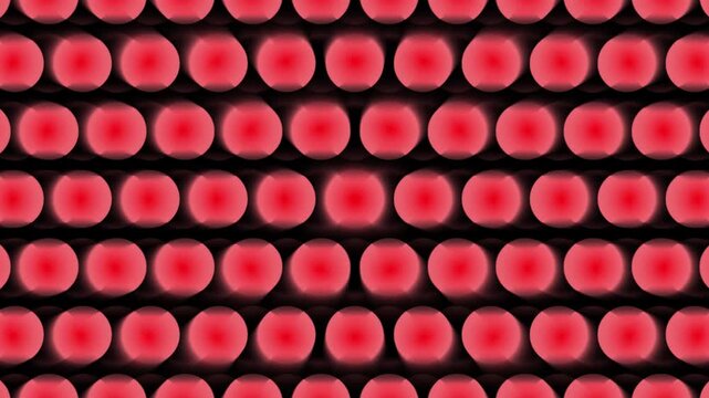 Abstract red and pink heart-shaped scale pattern rotating in a seamless motion loop background