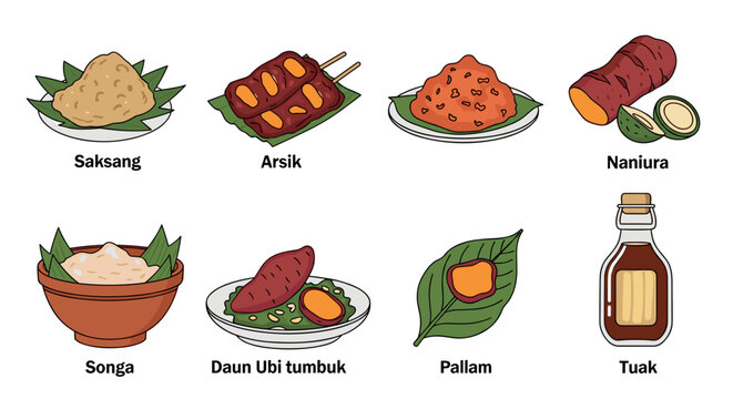 Traditional Indonesian Food Dishes.