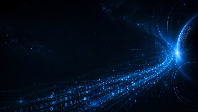 Binary Cosmic Data Stream Presentation Background