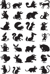 Fototapeta premium silhouettes of animals