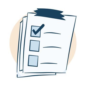 Checklist document task planning business handdrawn icon