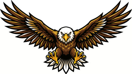 Fototapeta premium Aggressive bald eagle mascot vector illustration