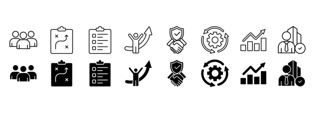 Change management icon set. business transformation and organizational change Vector Illustration