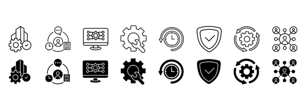 Industrial control system, enterprise and management Vector Illustration
