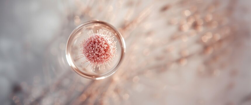 Bone marrow aspirate photomicrograph emphasizing abnormal blast cell population in leukemia