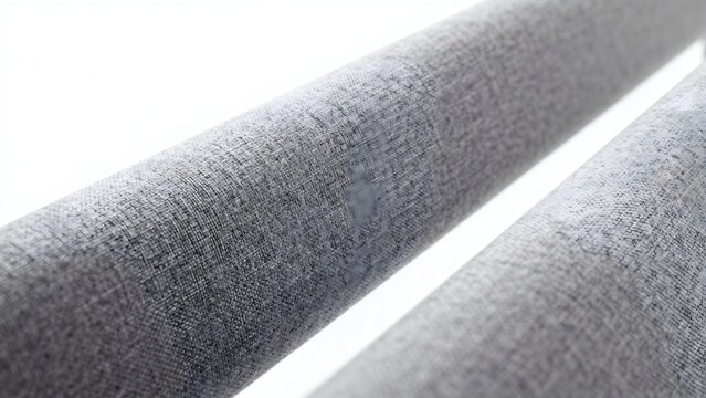 Closeup of textured fabric rolls