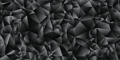 Fototapeta premium Black Polygon Facet Surface background illustration