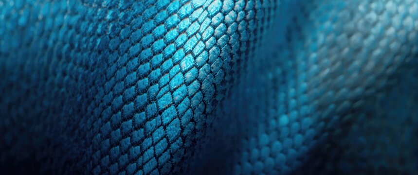 blue snake skin texture featuring natural scale overlap in close-up