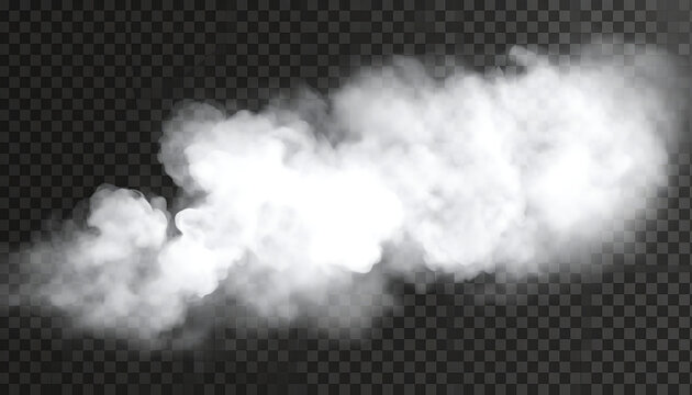 wispy white smoke cloud on transparent background, abstract fog or steam effect, realistic vapor texture
