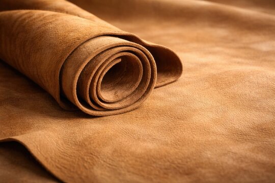 Soft rolled deerskin hide texture with empty copy space
