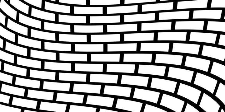 Black and white brick wall pattern background. Simple vector masonry texture for architectural design, wallpaper, and seamless backdrop.