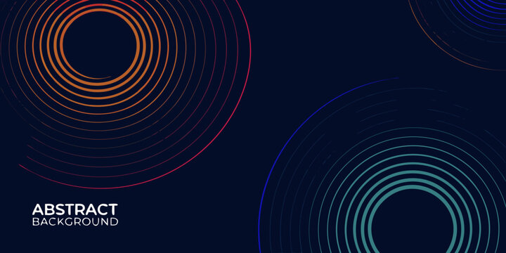 Concentric circles pattern with gradient colors on dark blue background