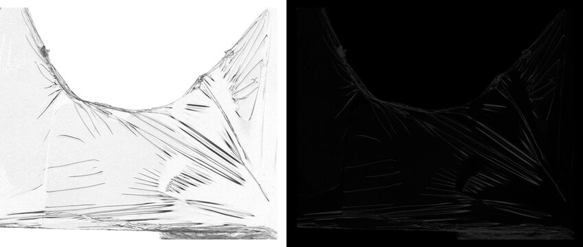Abstract spider web texture on white and black backgrounds, creepy cobweb overlay for Halloween design, spooky silk threads and dust patterns