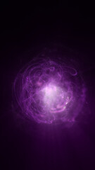 Obraz premium Deep purple abstract vortex with a luminous center and delicate swirling trails, creating a cosmic and mystical energy atmosphere