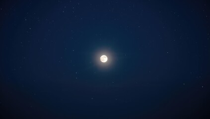 Obraz premium Clear night with glowing full moon above