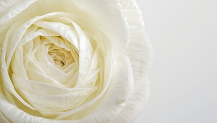 Obraz premium Close detailed photograph of a white cabbage flower emphasizing petal intricacy with a white cabbage backdrop