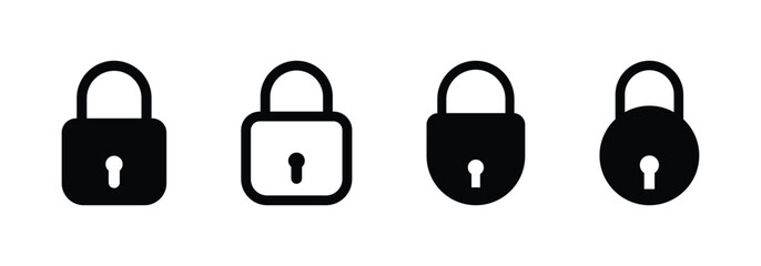 lock icon collection set locked icon symbol.  Security and protection symbols. Access markers sign. Privacy sign. Safety and digital access design. © Snap Smith