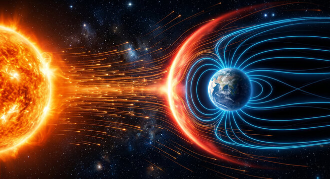Earth&rsquo;s Magnetic Field and the Sun&ndash;Earth Connection: How Solar Particles and Magnetic Blasts Impact the Magnetosphere