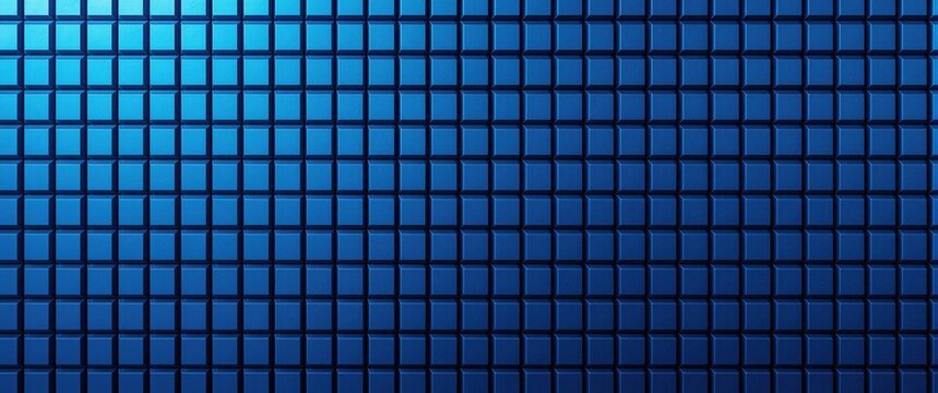 Abstract blue cube grid texture background with copy space for presentation