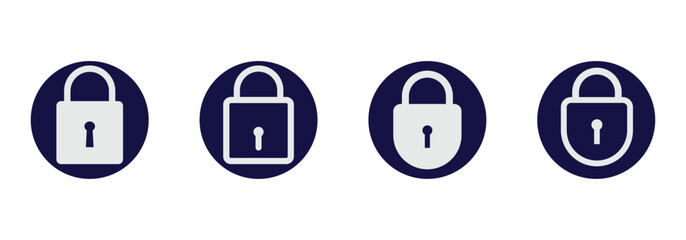 Vector illustration of a padlock icon in a simple black and white design. Pad lock icon vector illustration for apps and websites. © Snap Smith