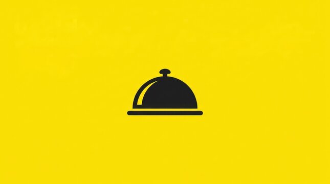 Minimalist Black Food Platter Cover Icon