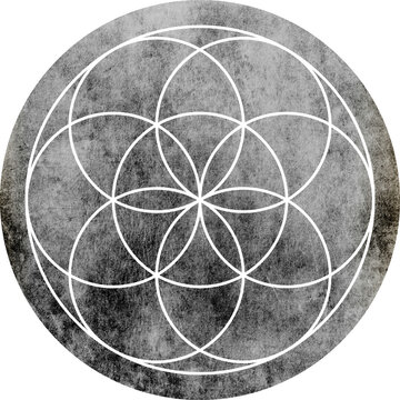 Large circular geometric texture with a transparent background