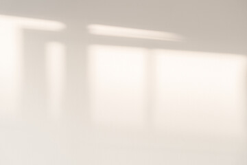 Minimal beige wall background with soft window light and shadow overlay on textured surface. Elegant neutral backdrop for interior, branding, wellness, luxury and modern design projects.