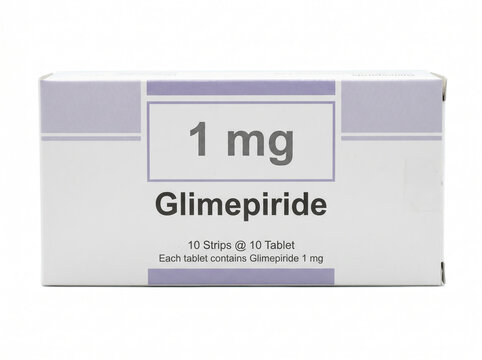 Box of Glimepiride 1 mg tablets for diabetes management treatment