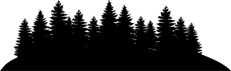 Obraz premium Evergreen Forest Silhouette