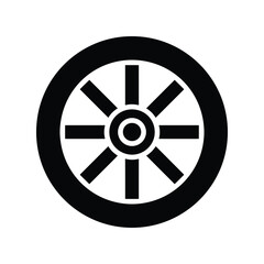 Fototapeta premium Dharma Wheel Silhouette Icon for Buddhist Wisdom and Enlightenment