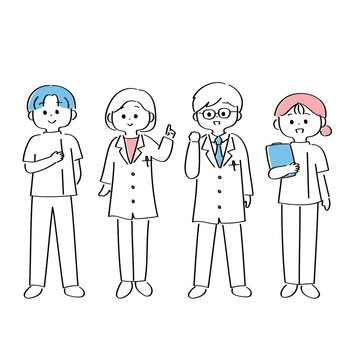 医療従事者のかわいいイラスト｜ドクターと看護師
